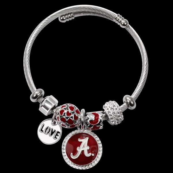 Sandol 3080 Alabama Bliss Adjustable Beaded Logo Charm Bracelet