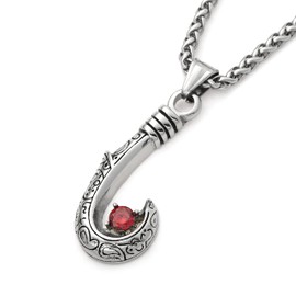 Gungneer Maori Anchor Necklace Stainless Steel Safe Navigation Amulet Pink Rhinestone Voyage Jewelry Men Women Mythology Design