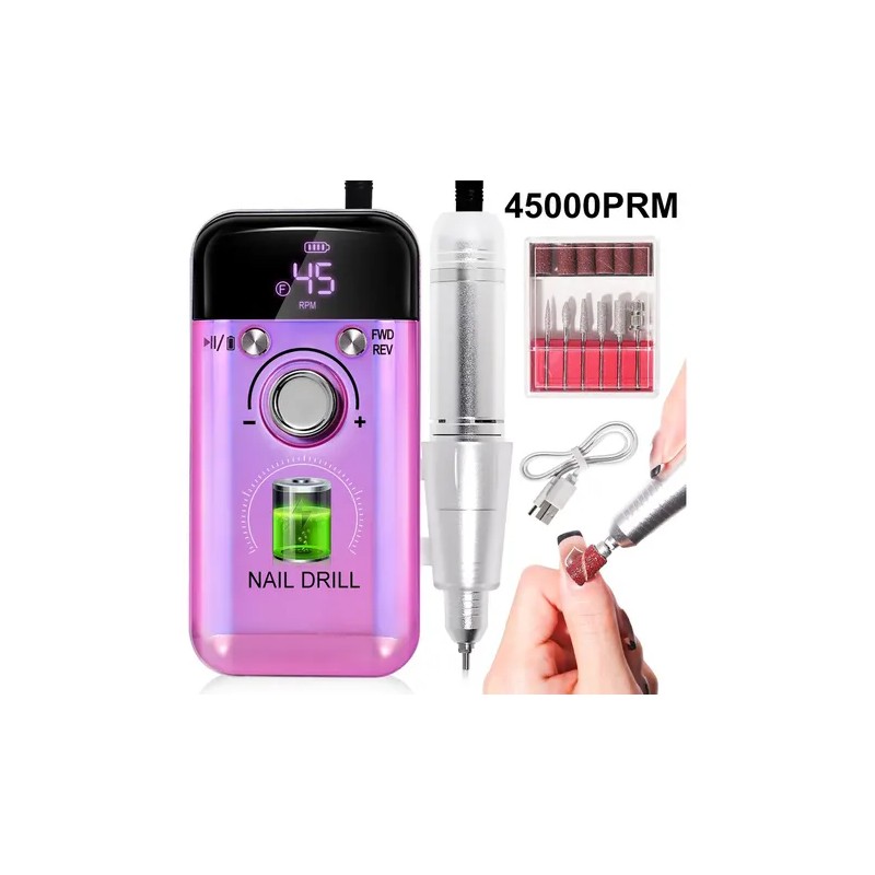 Máquina Perforadora de Uñas Eléctrica Portátil de 45000 Rpm Color