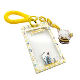 Pass case, commuter pass, card case, slide cover design, key holder, with strap, employee card, IC card, commuting to work, school, double-sided transparent, men's, women's, pass case for children,