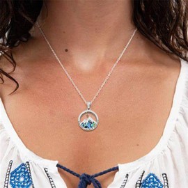 XULAVA Mustard Seed Necklace for Women Christian Gifts,Move Mountains Shell Necklaces Mothers Day Gifts Christian Faith Jewelry for Women,Blue