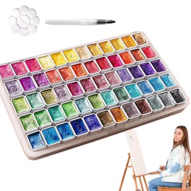 Resin Pigment,Mineral Pearl Pigment - 60 Colors Glitter Mineral Painting Palette Art Decoration Portable for Beginners Nails and Creative Projects