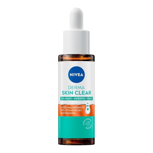 NIVEA Derma Skin Clear Serum Anti-Imperfecciones 30ml cido Hialurnico, Pro-Vitamina
