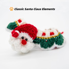 Kybelehoo Cat Collar Christmas Knitted Cat Scarf Christmas Knitted Adjustable Soft and Cute Cat Christmas Costume for Christmas Decoration - Santa Claus, Green