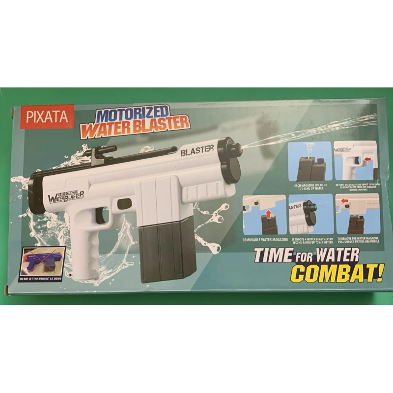 PIXATA Motorized Water Blaster, Long Range High Capacity (White )