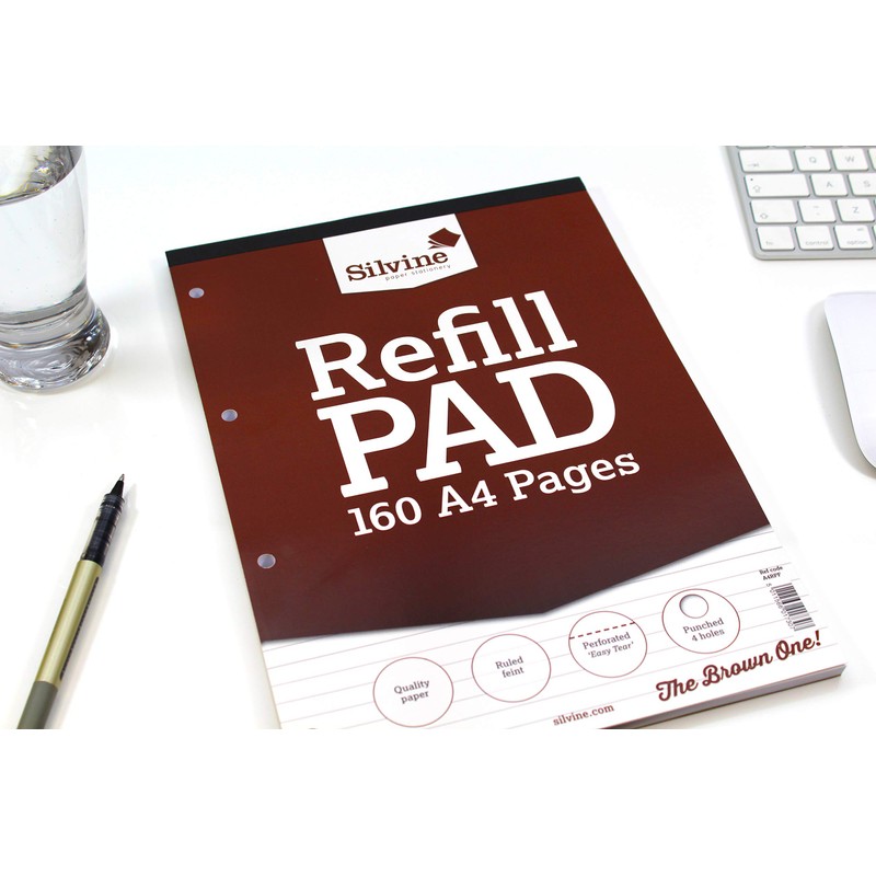 Silvine A4 Refill Pad - Lined (160 Pages) Single