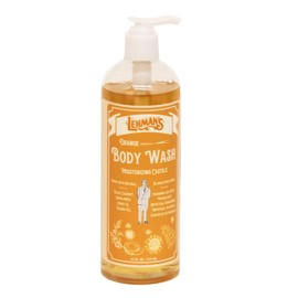 Lehman's Castile Moisturizing Body Wash, All Natural Liquid Soap Gently Cleanses Hands Body and Hair, 16 fl oz, Orange