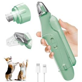 Dog Nail Clippers & Cat Nail Clipper with Catcher, 2 in 1 Dog Nail Trimmers & Grinder with Light for Large Small Dogs Cats,Silent Groom Pro Claw Trimmer, Rechargeable Dogs Nails Grinder Quiet
