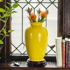 Red Lantern 14" Bright Yellow Tung Chi Vase