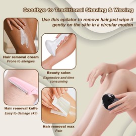 Kristall-Epilierer, Haarentfernung ohne Rasur, wiederverwendbarer Nano-Epilierer für Achseln, Arme und Beine (Black)