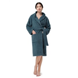 SIORO Robes Womens Soft Terry Colth Hooded Bathrobe Full Length Spa Hotel Shower Bath Absorbent Fluffy Loungewear Cotton Towel Bed Robe