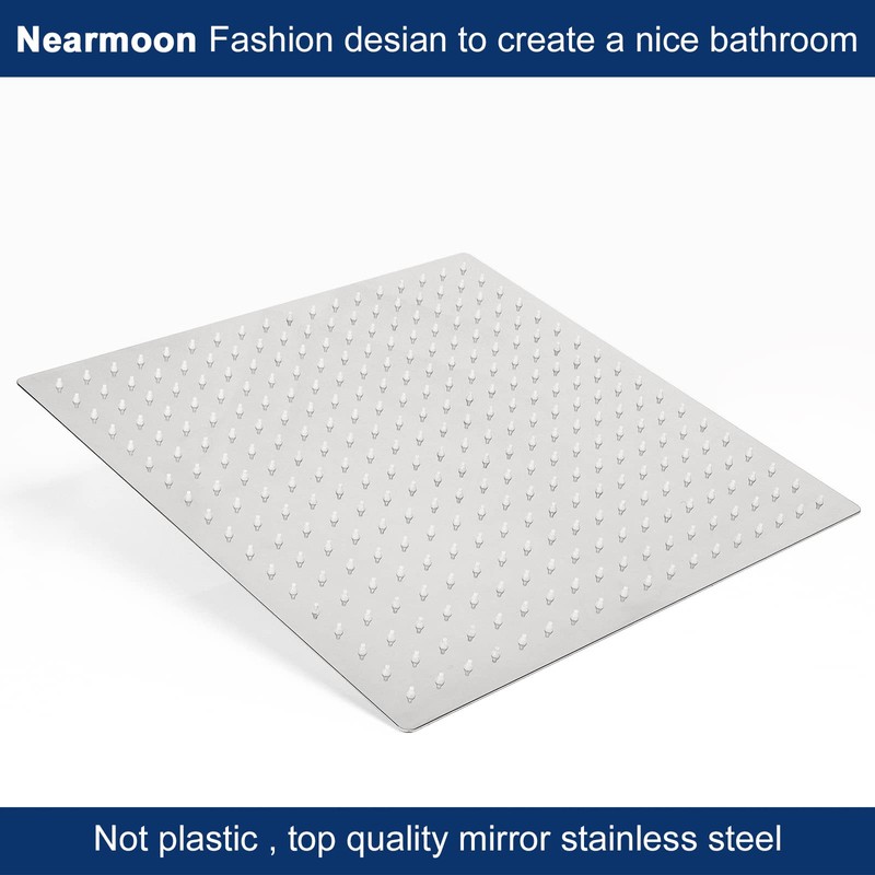 NearMoon Rain Shower Head With Shower Arm, Ceiling Mount Square