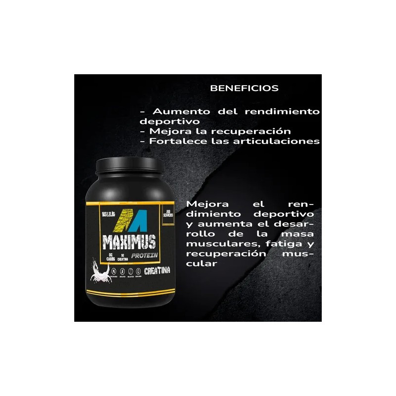 Creatina Monohidratada Maximus 1 Kg 200 Servicios