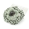 Medium Decorative Hair Comb Rhinestone Crystal Rose Bridal Hair Comb,