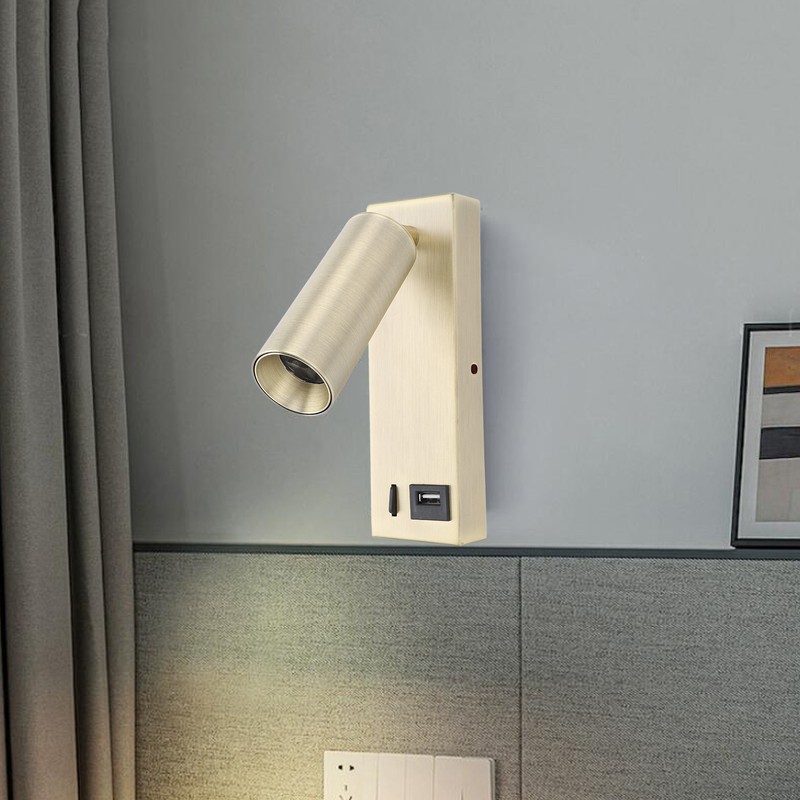 LED Wall Mounted Spotlight Adjustable Angle USB Port Design Stylish