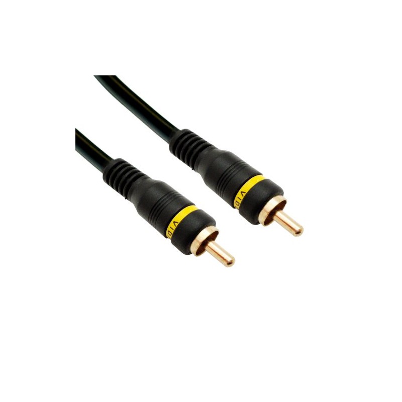 Composite Video Cable, RCA Male, Gold-Plated Connectors, 3 Foot