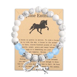 WSNANG Horse Bracelet Horseshoe Charm Bracelet Horse Jewelry for Cowboy Cowgirl Horse Lovers Equestrian Riding Gift (Equine C-BR)