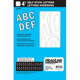 Headline Sign 32412 Stick-On Vinyl Letters, White, 4-Inch