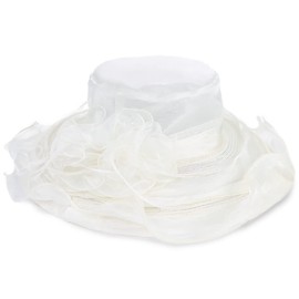 Womens Church Kentucky Derby Hat Wide Brim Tea Party Wedding Cap Beige