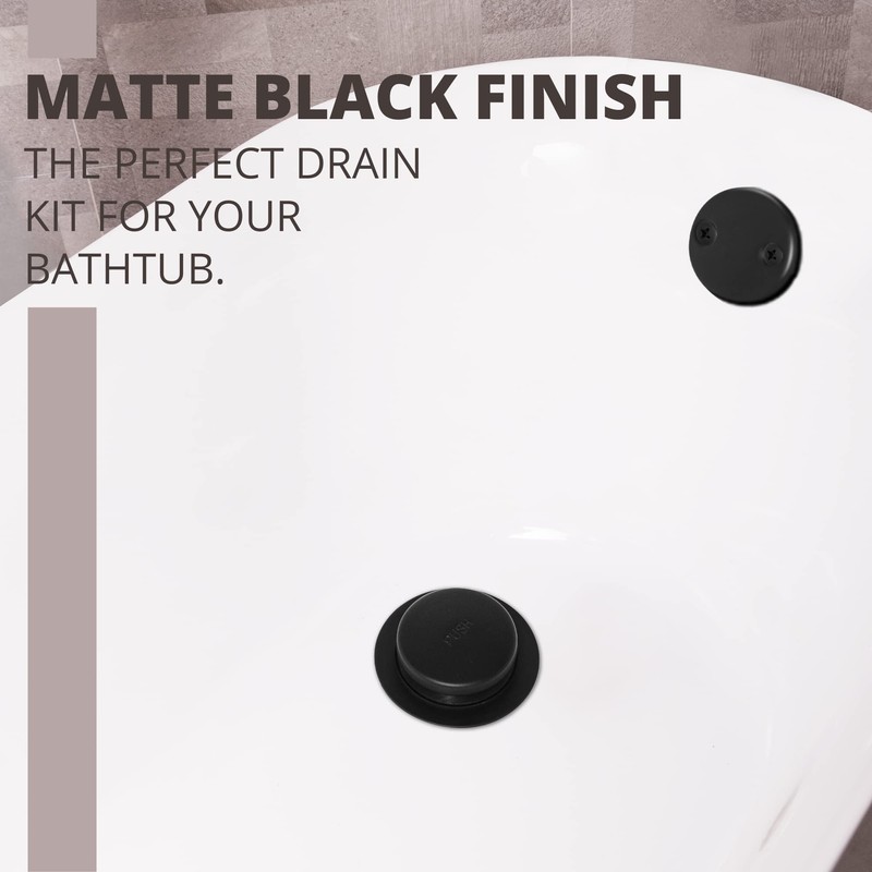 GSTARAM Bathtub Drain Tip-Toe Tub Trim Kit with Two-Hole Overflow