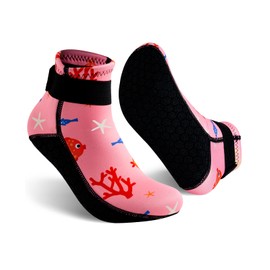 Gogokids Children's Neoprene Socks, 3 mm, Warm Diving Socks, Non-Slip Swimming Socks, with Velcro Fastening, Beach Volleyball Socks for Snorkelling, Surfing, Beach Volleyball, Beach