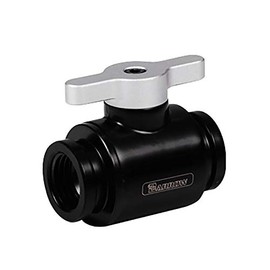 Barrow G1/4" Mini Valve with Aluminum Handle, Silver Handle, Black Body