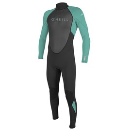 O'NEILL Unisex Child Youth Reactor-2 3/2mm Back Zip Full Wetsuits, Black/Aqua, 16 US