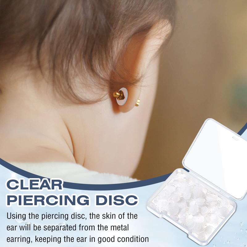 Wesiti 300 Pcs Clear Piercing Disc for Piercing Bump 3/5/7/9/11/13