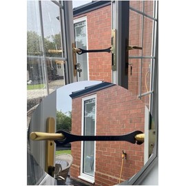 Black XL French Door Stay - Hold Open Patio Door Holder (Restraint) 24 cm Opening - Ideal for Large Dogs