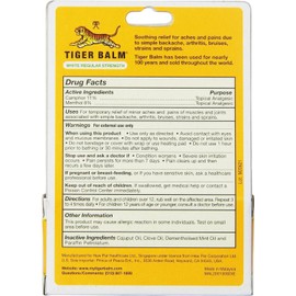 Tiger Balm White Regular Strength 0.63 Oz (Pack of 3) - Exp: 6-2026