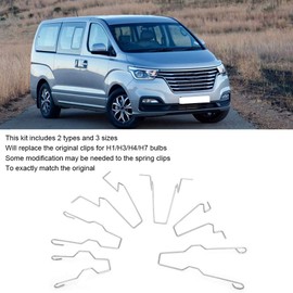 6pcs Steel Headlight, Car Bulb Retaining Spring Clip Bulb Retaining Spring Clips Bulb Retaining Spring Clamp Headlight Retaining Spring Clamp for H1/H3/H4/H7