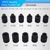 JEUCLEL 11PCS 3/8" Drive Impact Bits Sockets Set, Tapered Male