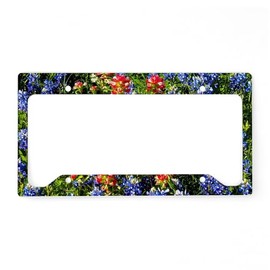 CafePress Texas Bluebonnets License Plate Holder Aluminum License Plate Frame, License Tag Holder