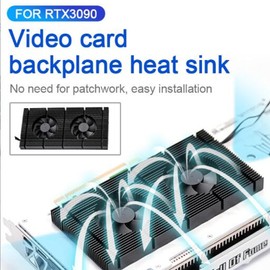 GPU Backplate Radiator, Aluminum Alloy Fast Heat Sink, GPU Cooler for RTX3090 3080 3070, with 4 Pin Backplane