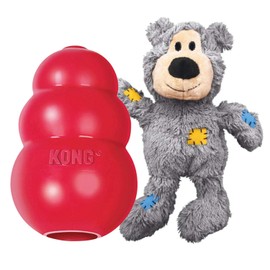 KONG - Classic and Wild Knots Bear - Dog Chew Toy and Stuffed Dog Rope Toy - for Large Dogs