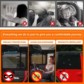 Jeep Car Window Screens for Camping Wrangler Window Shade Rear Blackout Shades for Car Side Windows Jeep Window Covers Custom Fit Jeep Cherokee Compass Grand Cherokee Liberty Renegade