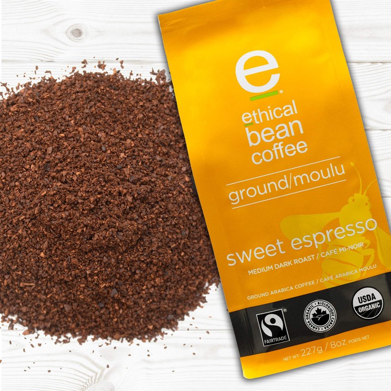Ethical Bean Coffee Sweet Espresso Medium Dark Roast Fairtrade Organic