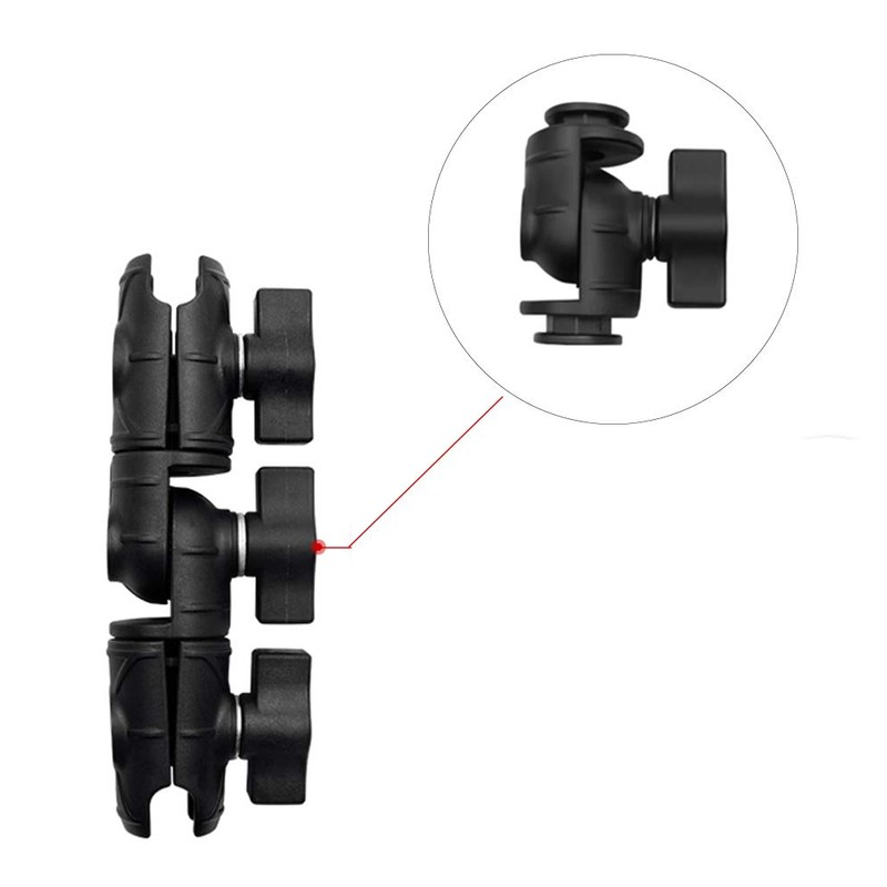 Strg Double Socket Swivel Arm with Dual 1" Ball sockets,
