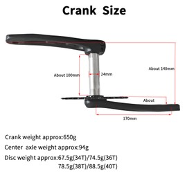 HAIKS Complete Mountain Bike Crankset 170mm with Bottom Bracket - Hollow Forged 6061 Alloy Crank Arms + 24mm Chromoly Spindle for BSA24/BB92/PF30/BB30/T47 (No Chainring)