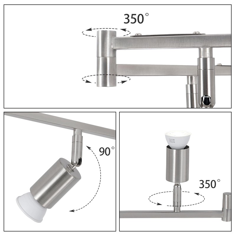 SEEBLEN 6-Light Nicke Track Lighting Fixtures Ceiling, Modern LED Track