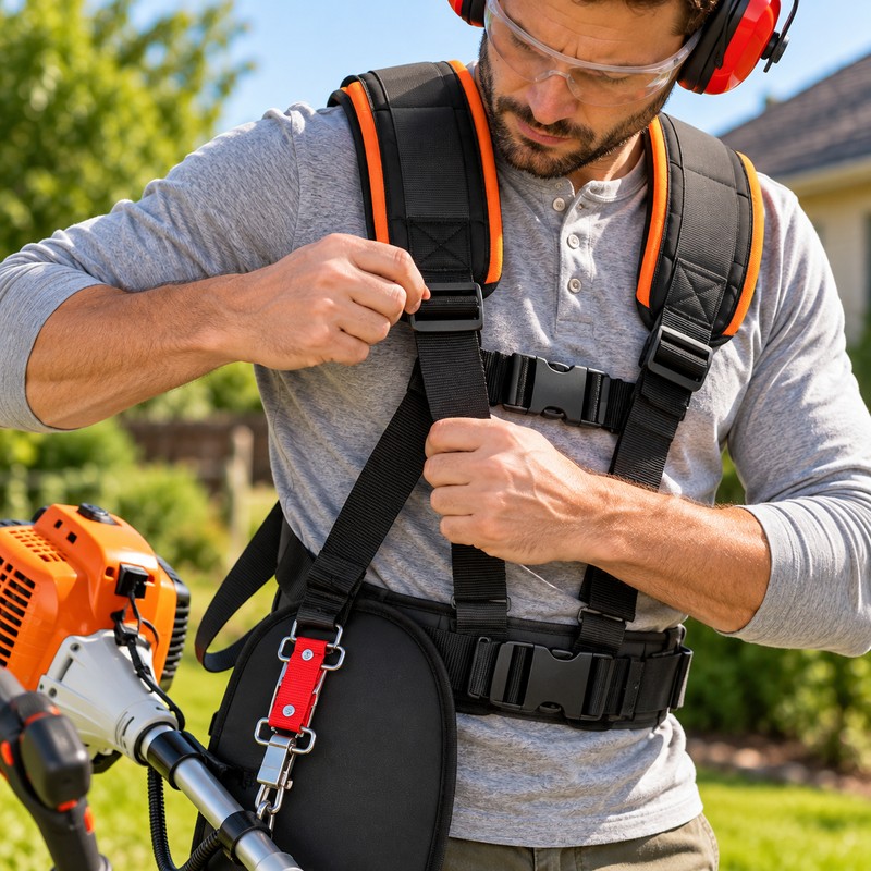 Adjustable Brush Cutter Shoulder Harness for Lawn Trimmers – Padded