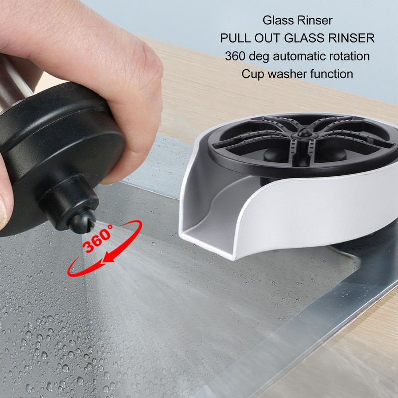 Glass Rinser Automatic Rotating Efficient Cleaning G1/2 Sink Cup Washer
