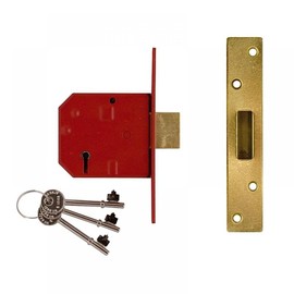 Union Locks 2134E 5 Lever BS Mortice Deadlock 79.5mm - Satin Chrome (Visi Pack)