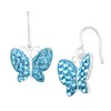 Crystaluxe Butterfly Drop Earrings with Blue Crystals in Sterling Silver
