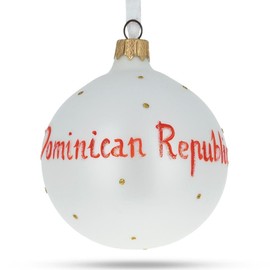 BestPysanky Flag of Dominican Republic Glass Ball Christmas Ornament