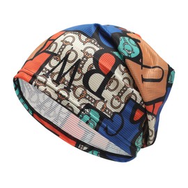 ZLYC Women Fashion Knit Slouchy Beanie Hat Thin Stretch Skull Caps, Letter Orange