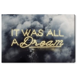 The Oliver Gal Artist Co. Typography and Quotes Wall Art Canvas Prints 'IT was All A Dream Home Décor, 15" x 10", Yellow, Gray