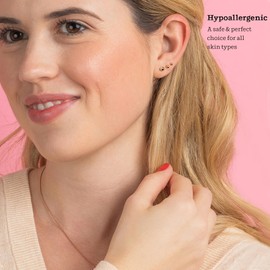 KEZEF 14K Gold over 925 Silver High Polish Smooth Round Ball Stud Earring 3-Size Set - 2mm, 3mm, 4mm