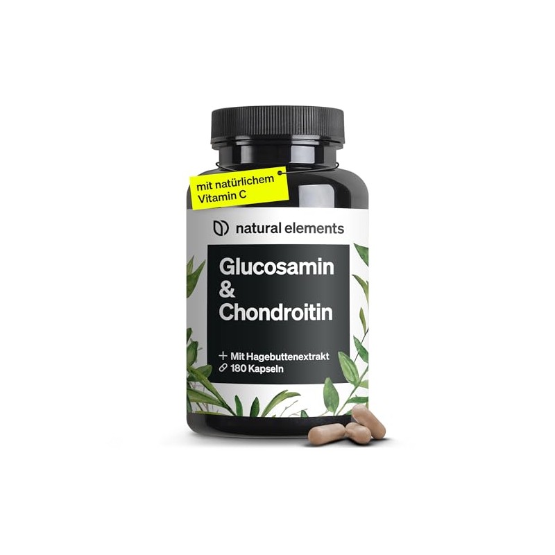 Glucosamine & Chondroitin, 180 Capsules with Vitamin C, Contributes to