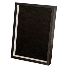COZENTA Pin Batch Display Storage Case Wall Mounted Frame Wood Grain (Black, Inner Diameter 7.9 x 9.8 x 1.2 inches (20 x 25 x 3 cm)